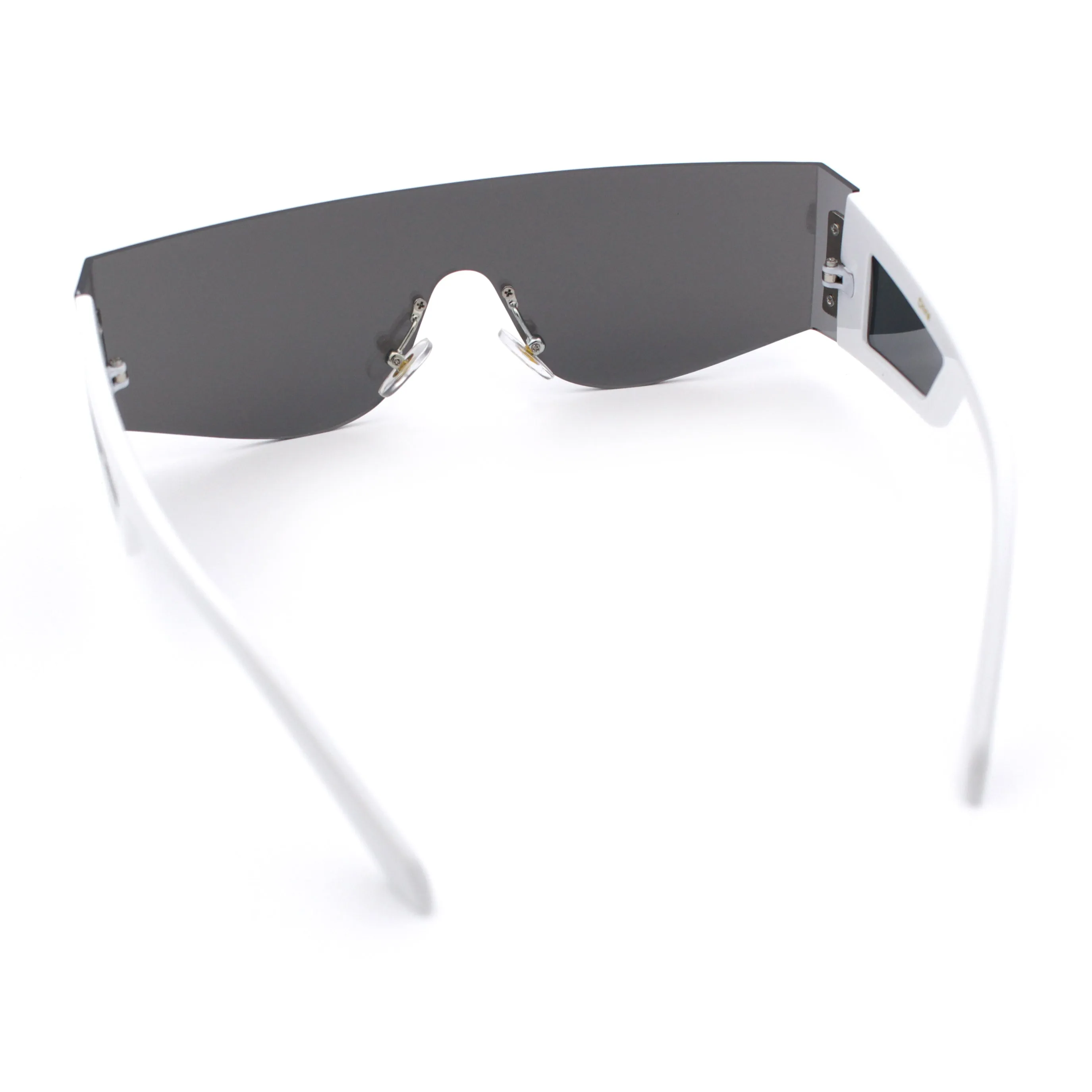 Flat Top Rimless Shield Rectangular 80s Minimalist Sunglasses