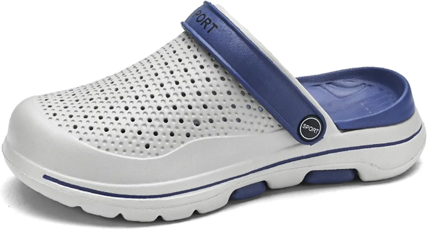 FLIOZY Mens Casual Sandals Breathable Mesh Walking Mules Sneakers Open Back Slip On Shoes Quick-Dry Slippers
