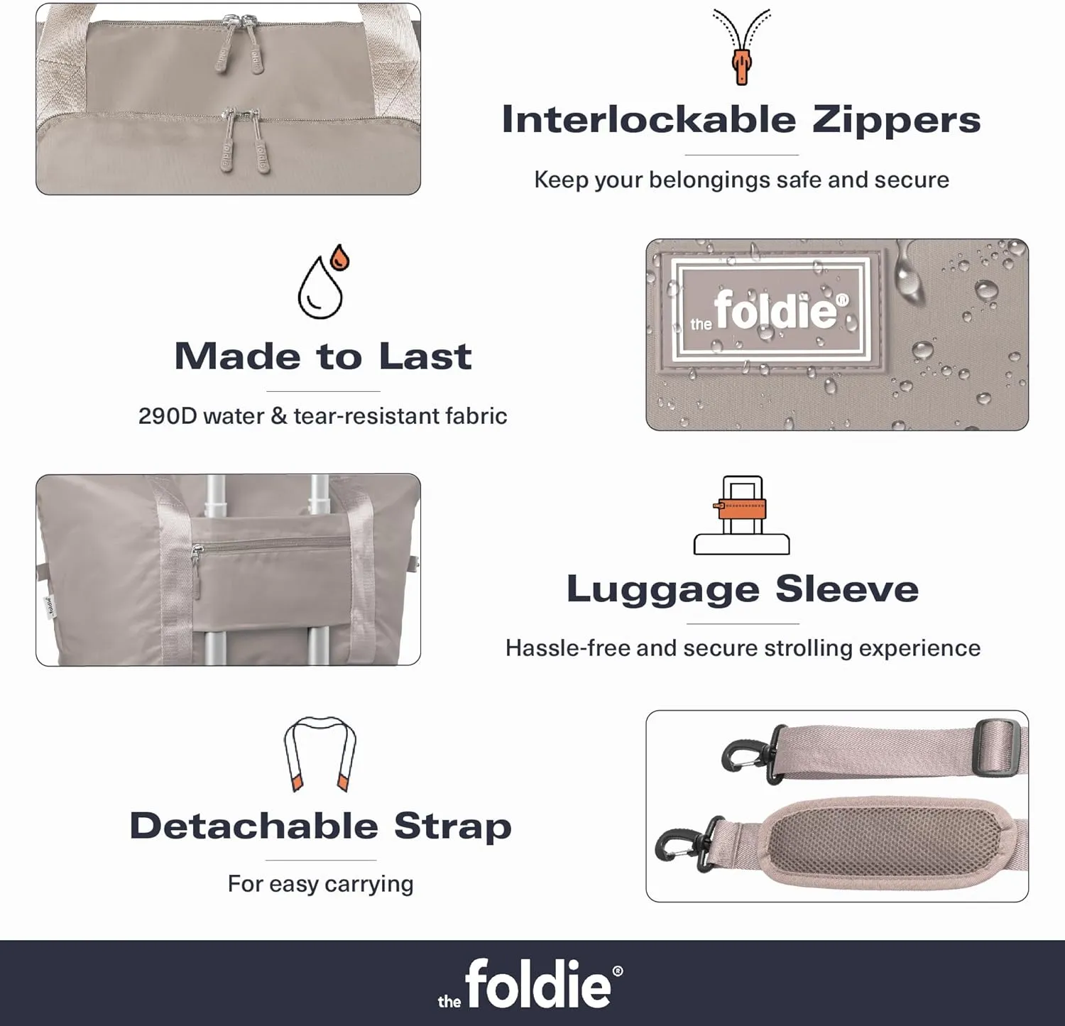 Foldable Travel Tote Bag for Women - 40L Weekender Bag with Multiple Pockets - Carry On Personal Item Travel Bag