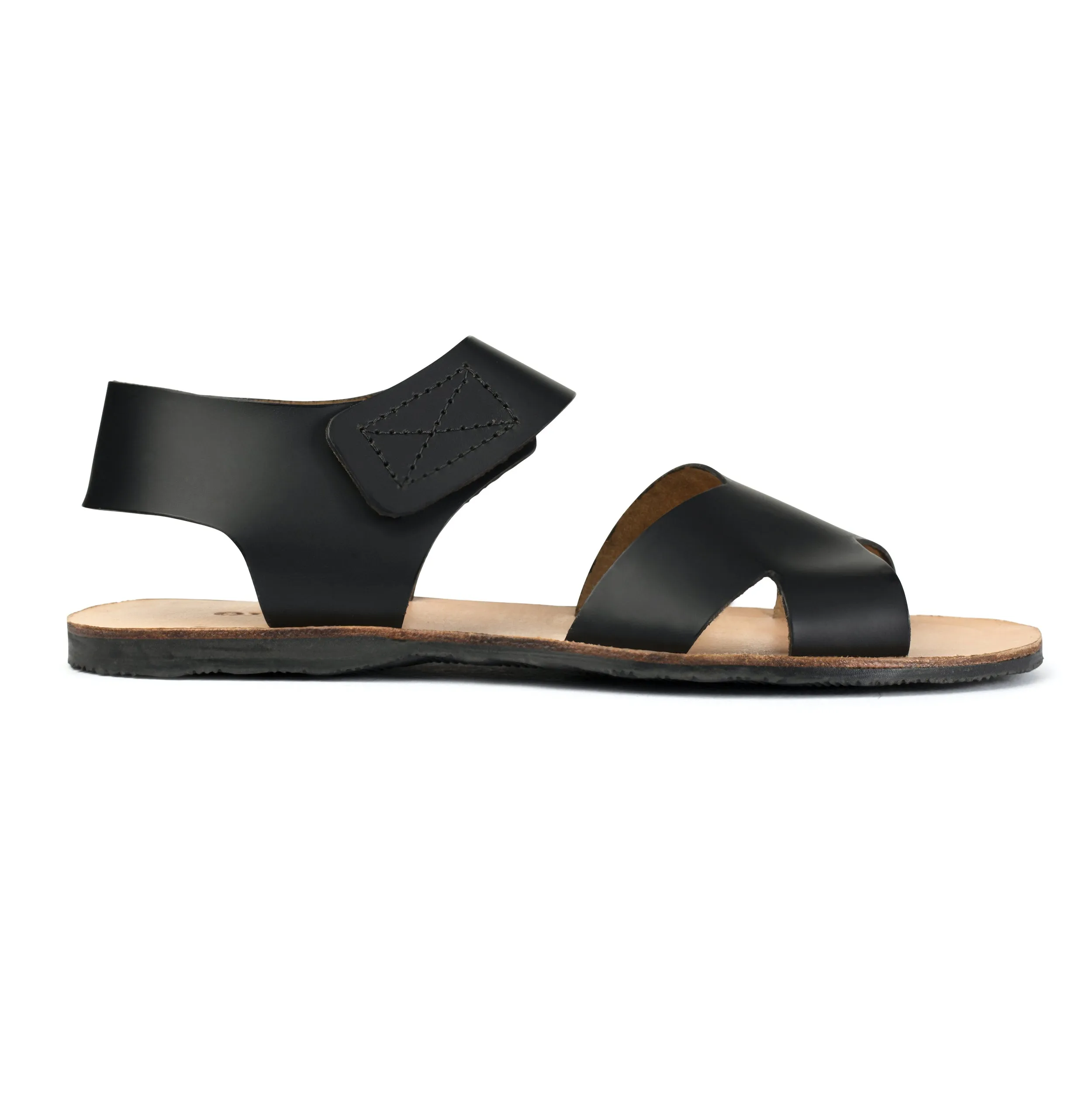 Frances Leather Sandal - Black