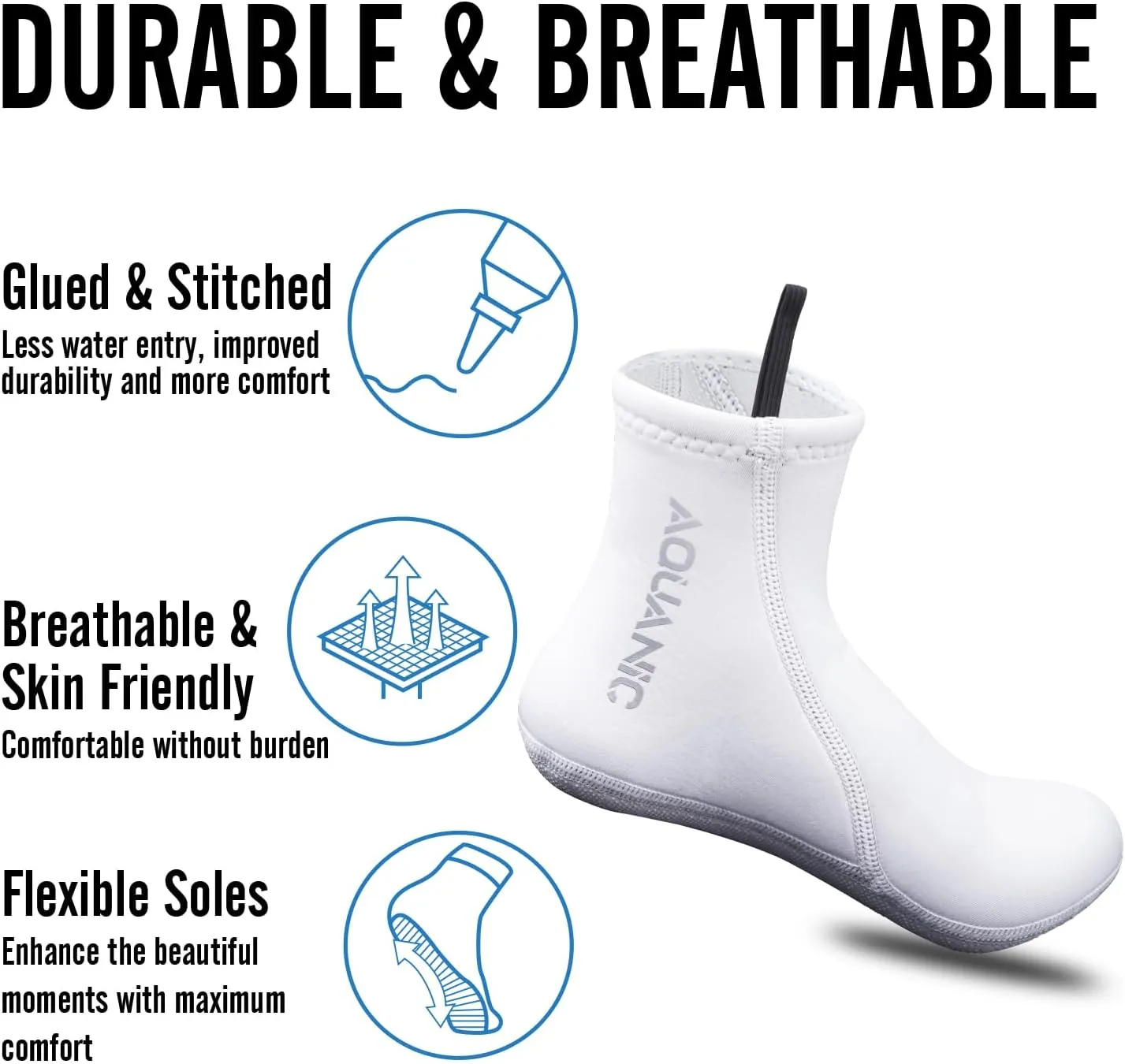 Free Diving Socks 2.5mm Neoprene Wetsuit Socks Thermal Water Socks Fin Socks for Snorkeling Surfing Swimming