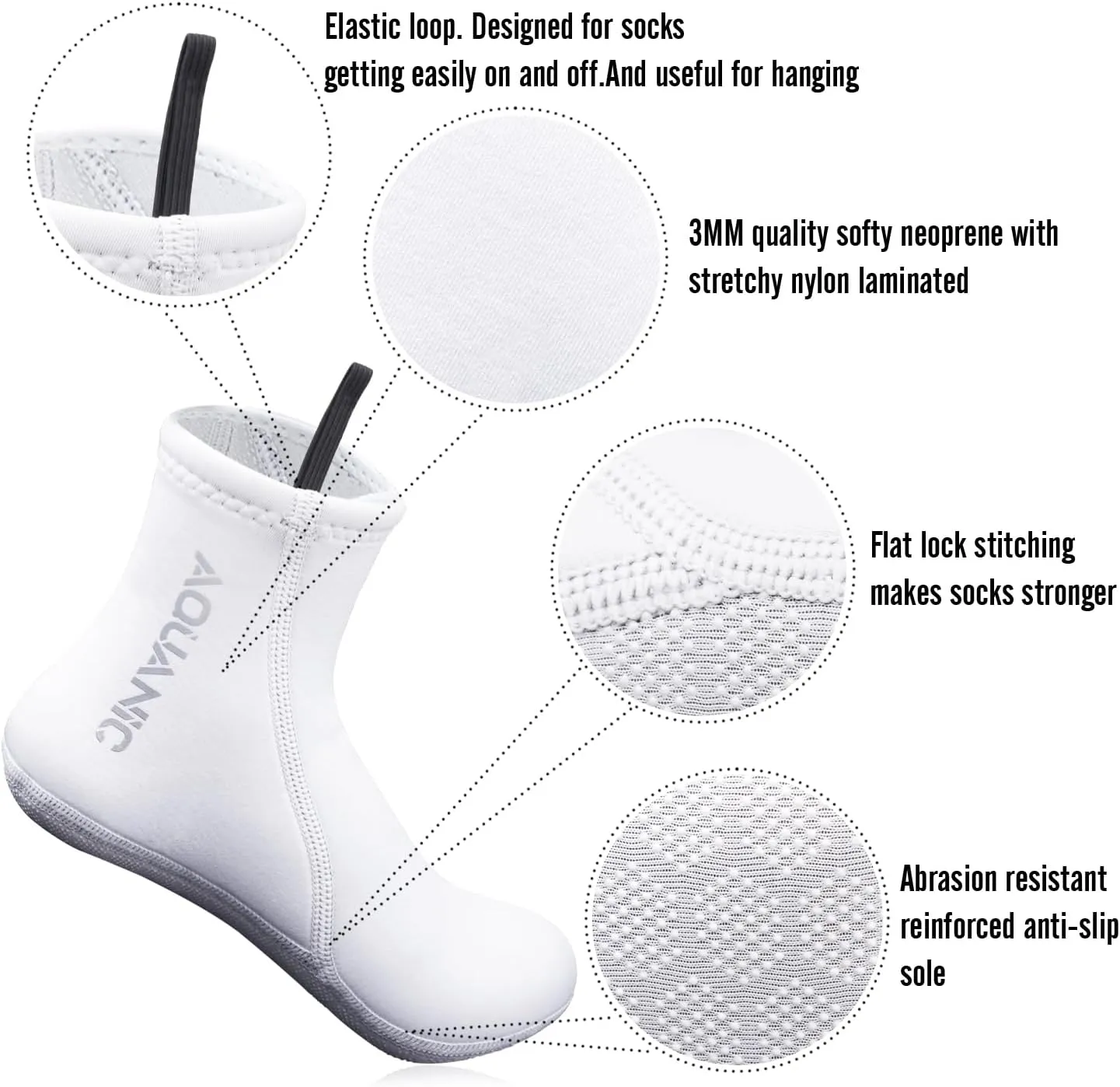 Free Diving Socks 2.5mm Neoprene Wetsuit Socks Thermal Water Socks Fin Socks for Snorkeling Surfing Swimming