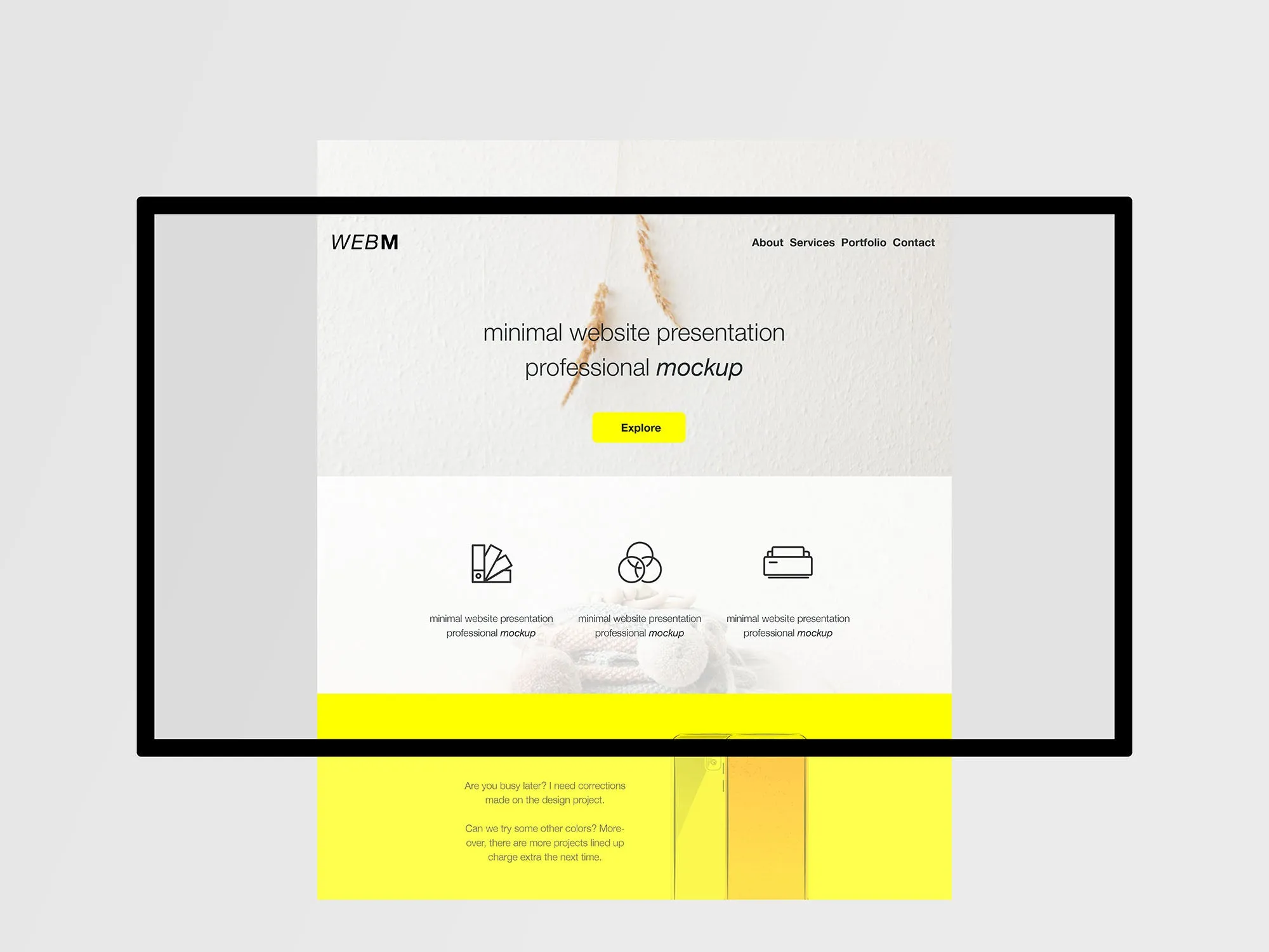 Free Minimal Flat Website Presentation Mockup