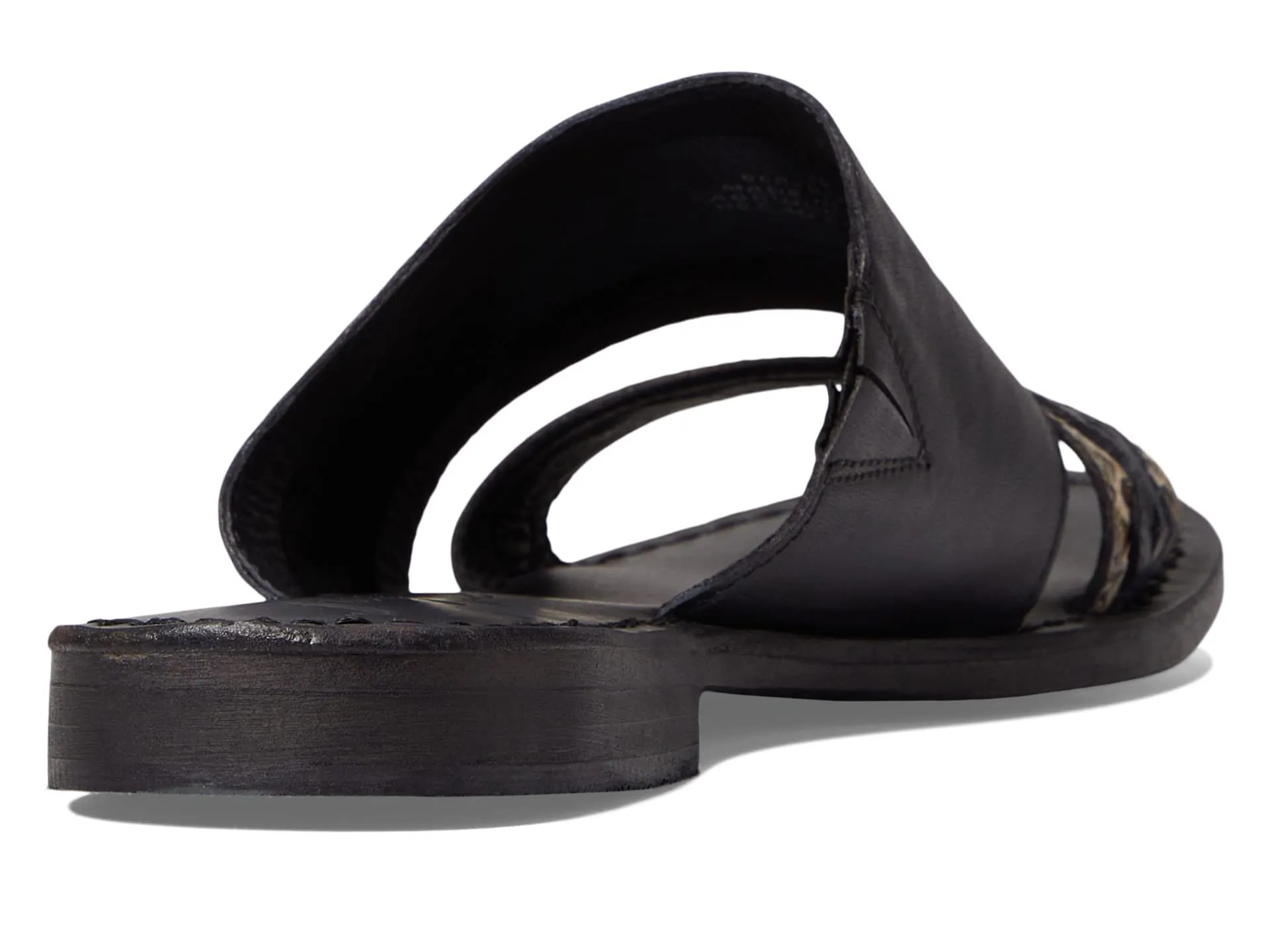 Free People Saturday Sandal for Women - Two Strap Vamp with Stacked Heel, Comfortable and Chic Sandals 7.5 Black