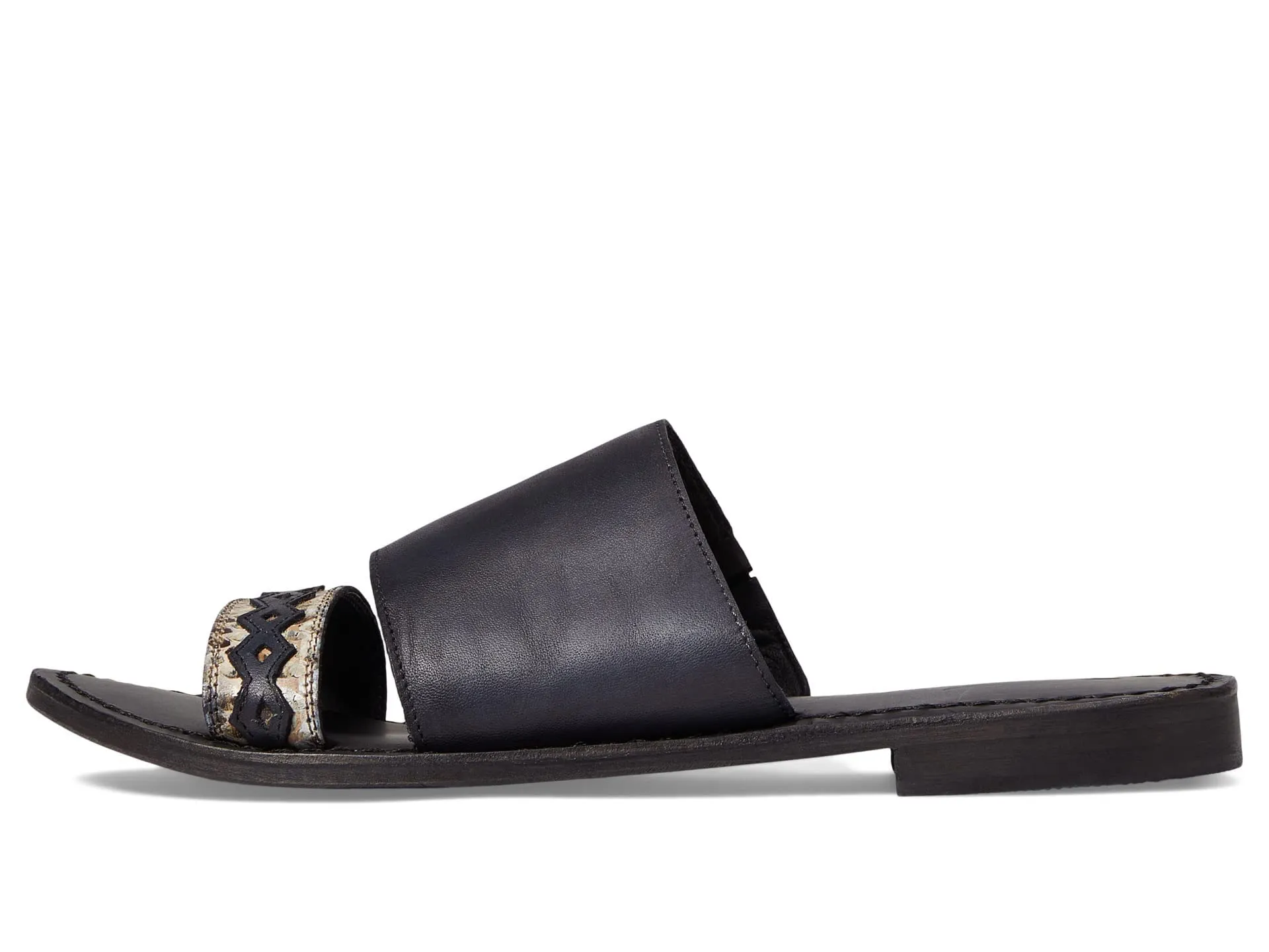 Free People Saturday Sandal for Women - Two Strap Vamp with Stacked Heel, Comfortable and Chic Sandals 7.5 Black