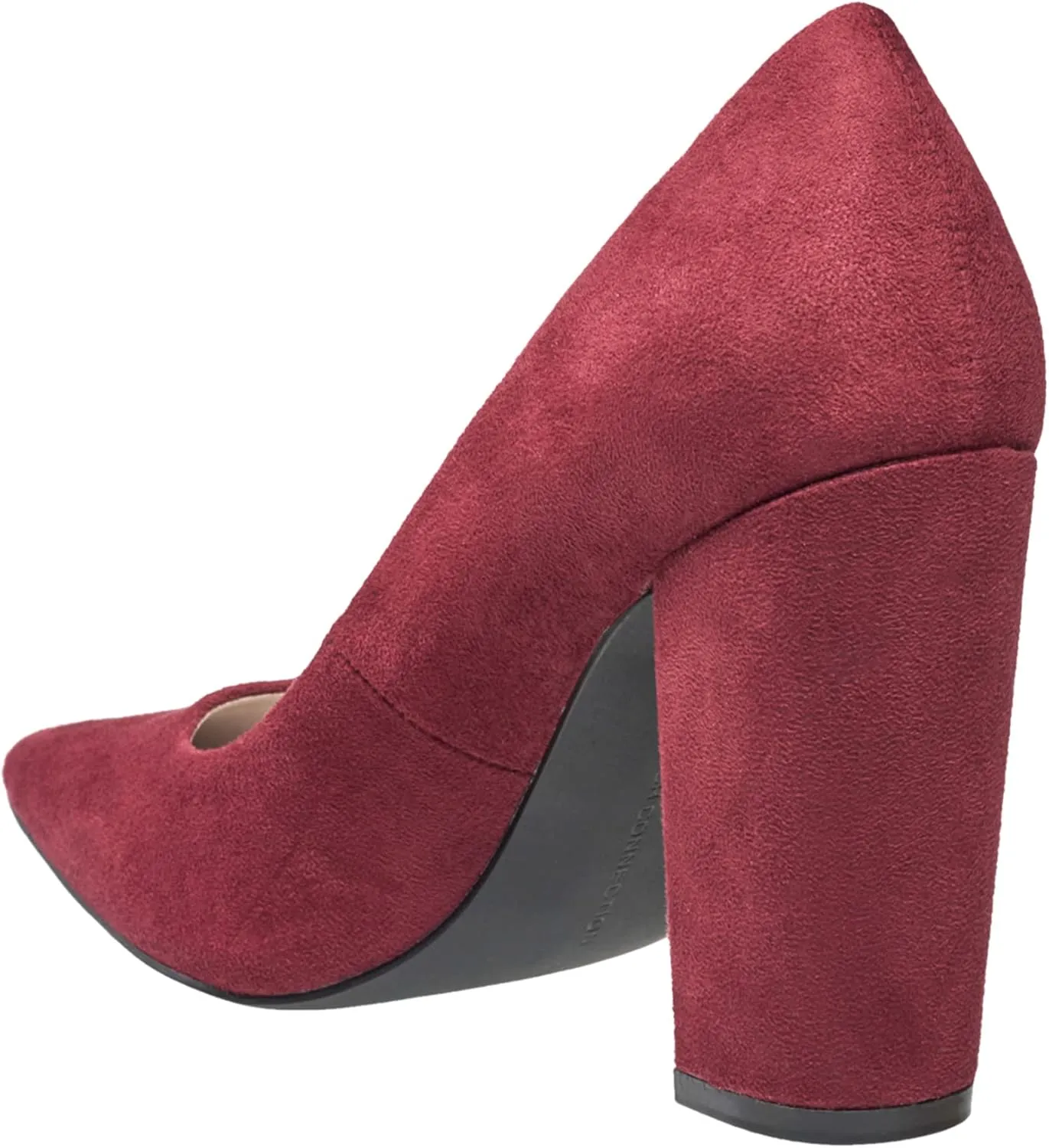 French Connection Women's Pumps Chunky Block Heels Wedding Shoes Comfortable Office Work Dressy Pointed Closed Toe High Heel Slip On Dress Pumps for Women