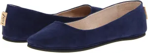 French Sole Sloop - Sandals for Women - Breathable Leather Lining - Padded Footbed - Flexible Rubber Sole Navy Suede 12 M