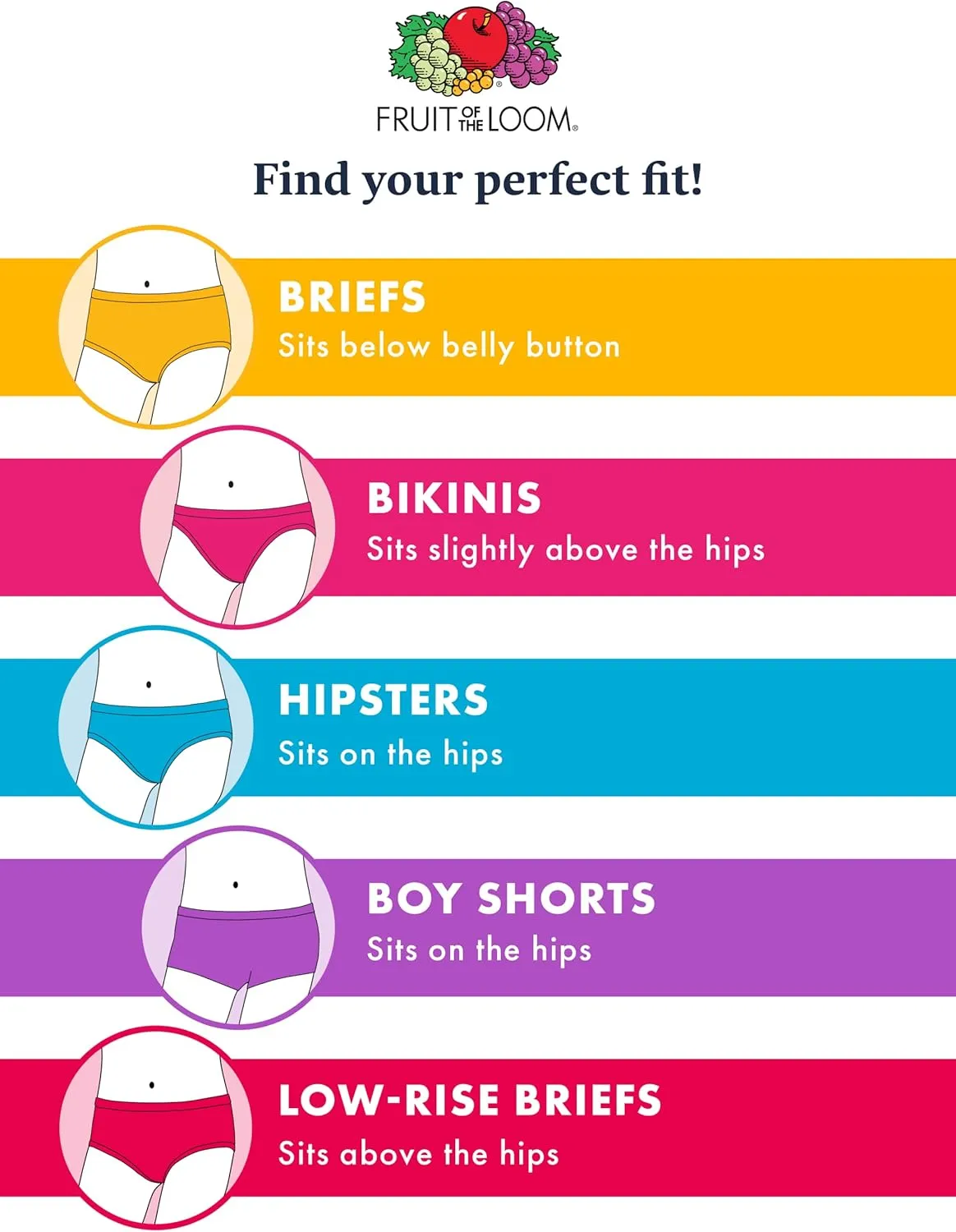 Fruit of the Loom Girls' Seamless Underwear Multipack