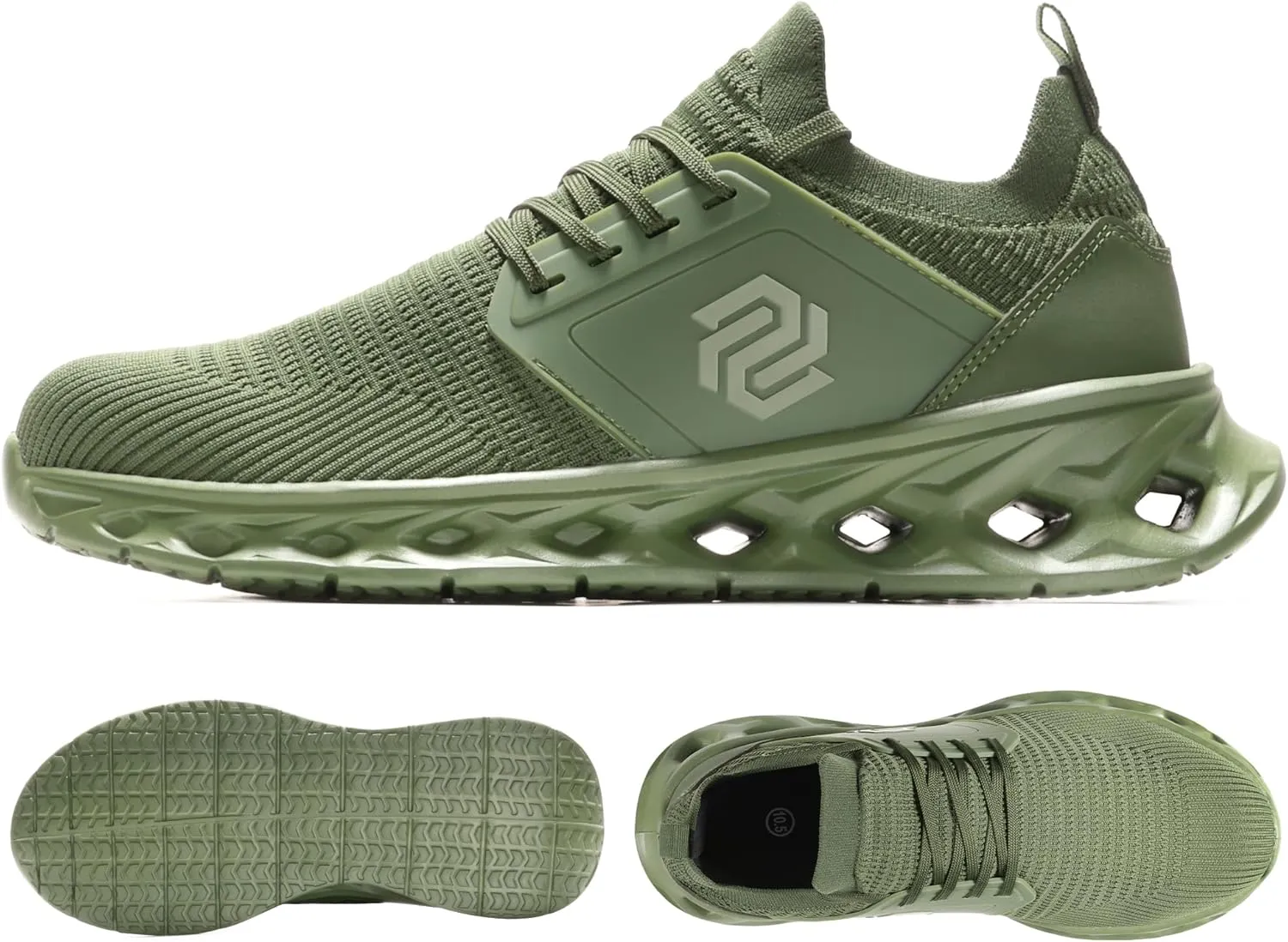 Furuian Steel Toe Shoes for Men Women Slip On Safety Shoes Comfortable Lightweight Sneakers Industry Work Shoes