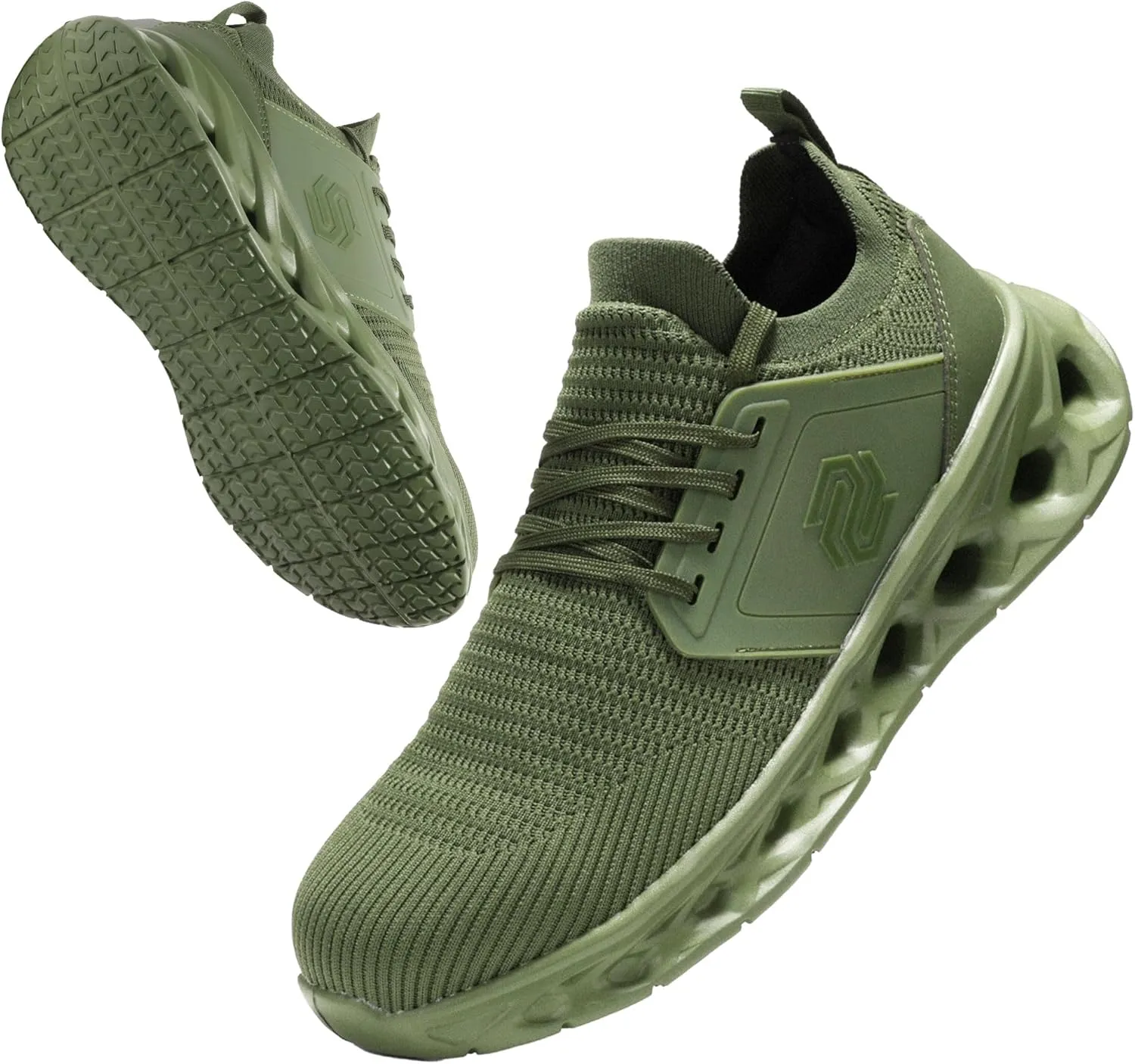 Furuian Steel Toe Shoes for Men Women Slip On Safety Shoes Comfortable Lightweight Sneakers Industry Work Shoes