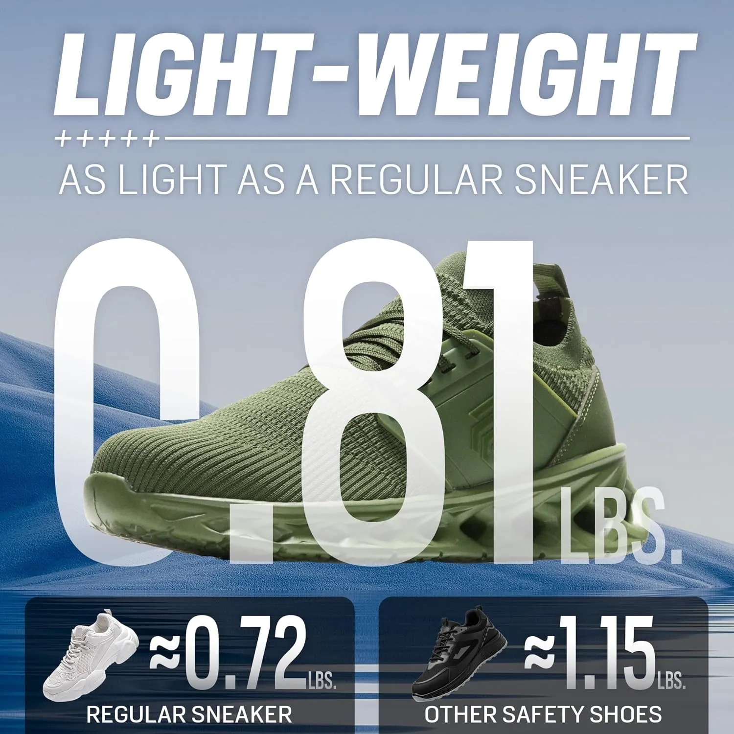 Furuian Steel Toe Shoes for Men Women Slip On Safety Shoes Comfortable Lightweight Sneakers Industry Work Shoes