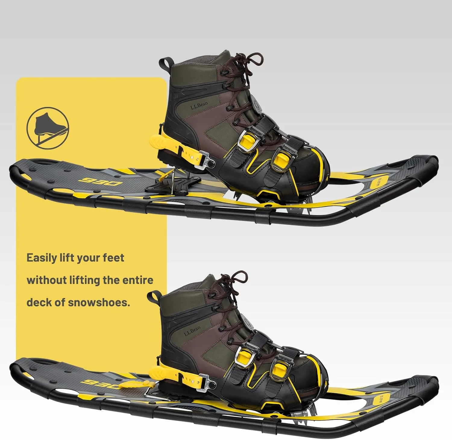 G2 21/25/30/36 Inches Light Weight Snowshoes with Toe Box, EVA Padded Ratchet Binding, Heel Lift, Flexible Pivot Bar, Durable Back Strap, Trekking Poles, Carrying Bag, Snow Baskets(6 colors available)