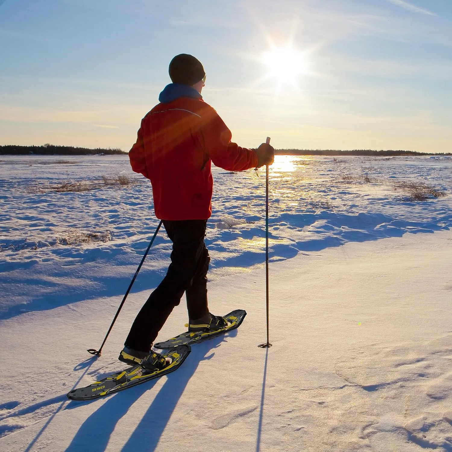 G2 21/25/30/36 Inches Light Weight Snowshoes with Toe Box, EVA Padded Ratchet Binding, Heel Lift, Flexible Pivot Bar, Durable Back Strap, Trekking Poles, Carrying Bag, Snow Baskets(6 colors available)