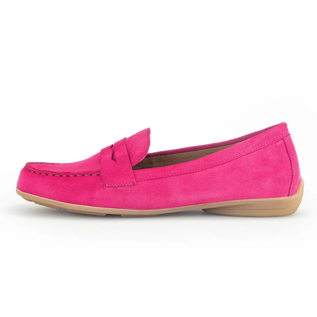 GABOR Loafer med blød sål i pink ruskind