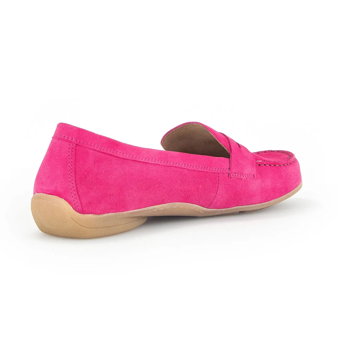 GABOR Loafer med blød sål i pink ruskind