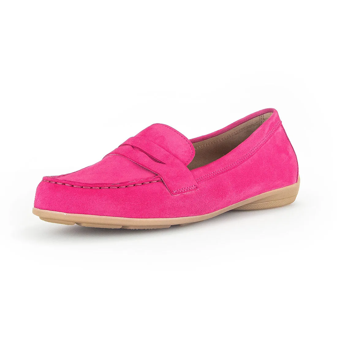 GABOR Loafer med blød sål i pink ruskind