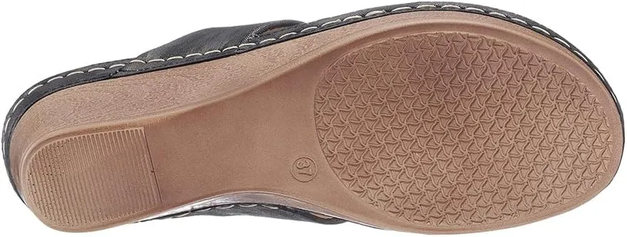 G.C. Shoes Genelle Women's Wedge Sandals - Memory Foam Cushioned & Slip-On Design