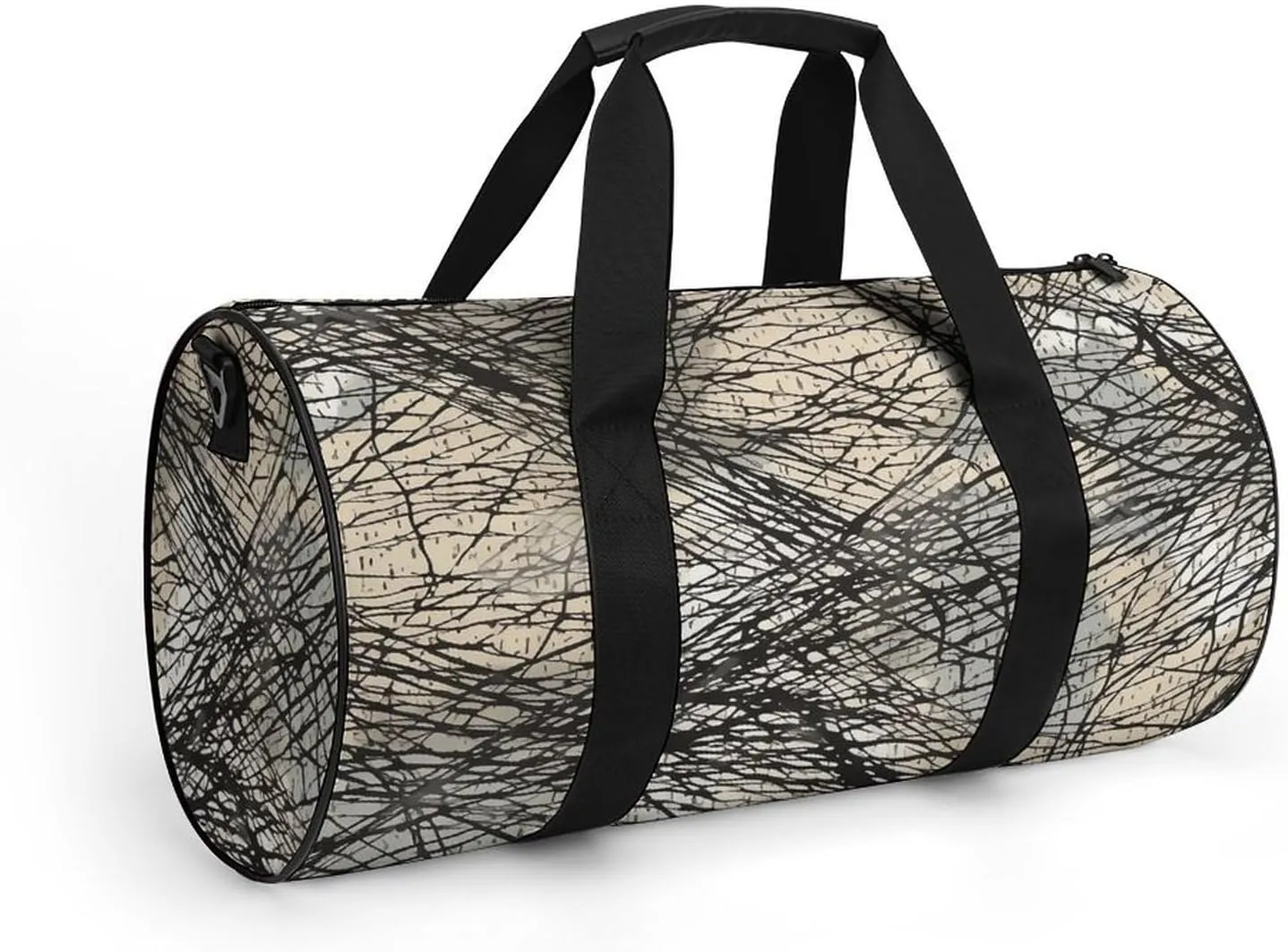 Gray And Black Duffel Bag for Men Women Gym Bag Sports Small Overnight Bag for Travel Weekender