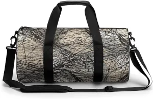 Gray And Black Duffel Bag for Men Women Gym Bag Sports Small Overnight Bag for Travel Weekender