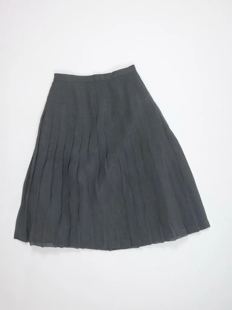 Gray Midi Pleated Skirt