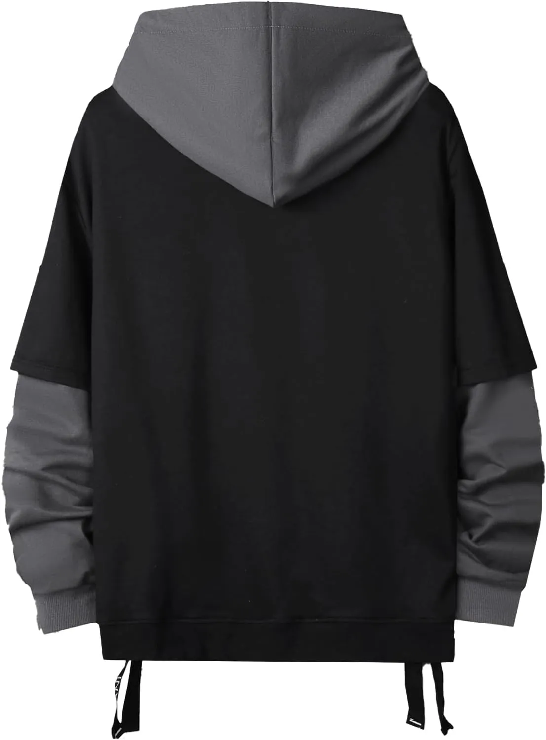 GURUNVANI Contrast Color Pullover Hoodie Mens Patchwork Hoodies Men