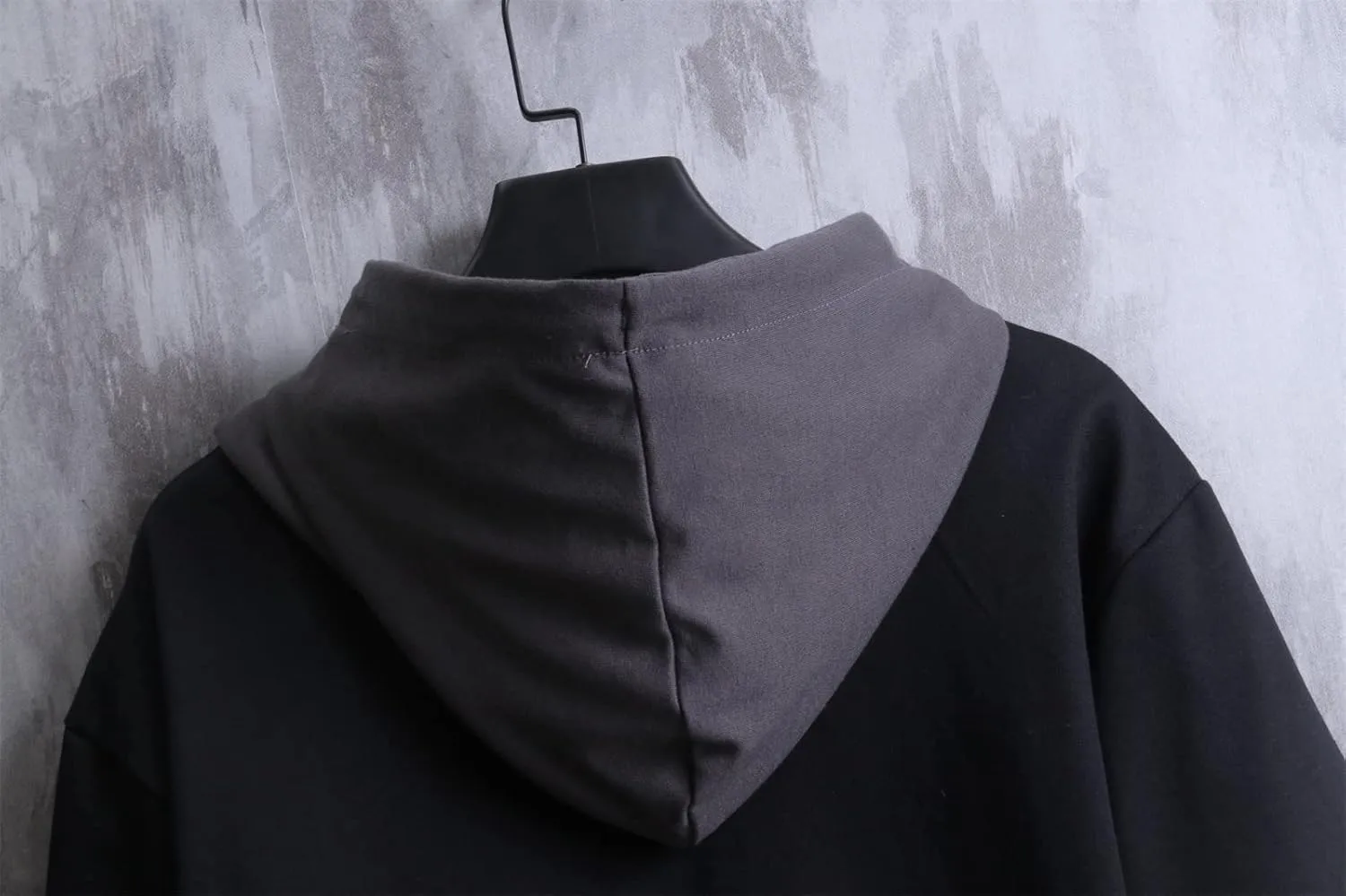 GURUNVANI Contrast Color Pullover Hoodie Mens Patchwork Hoodies Men