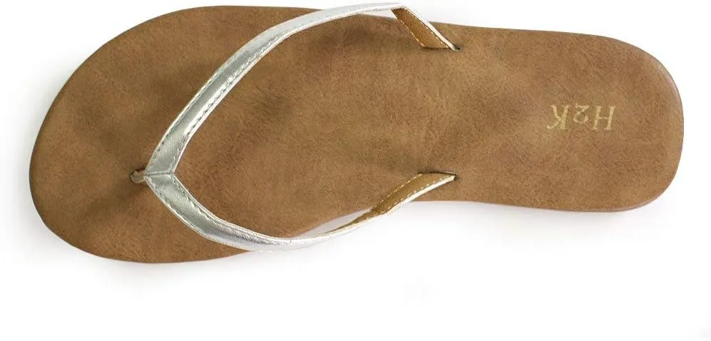 H2K Women's Classic Lightweight Comfort Flat Thong Flip Flop Sandals