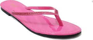 H2K Women's Glitter Flat Thong Sandal
