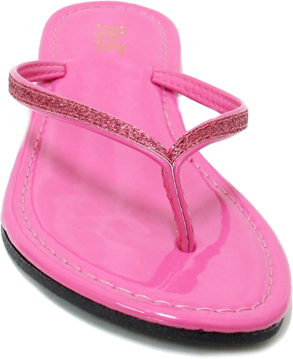 H2K Women's Glitter Flat Thong Sandal