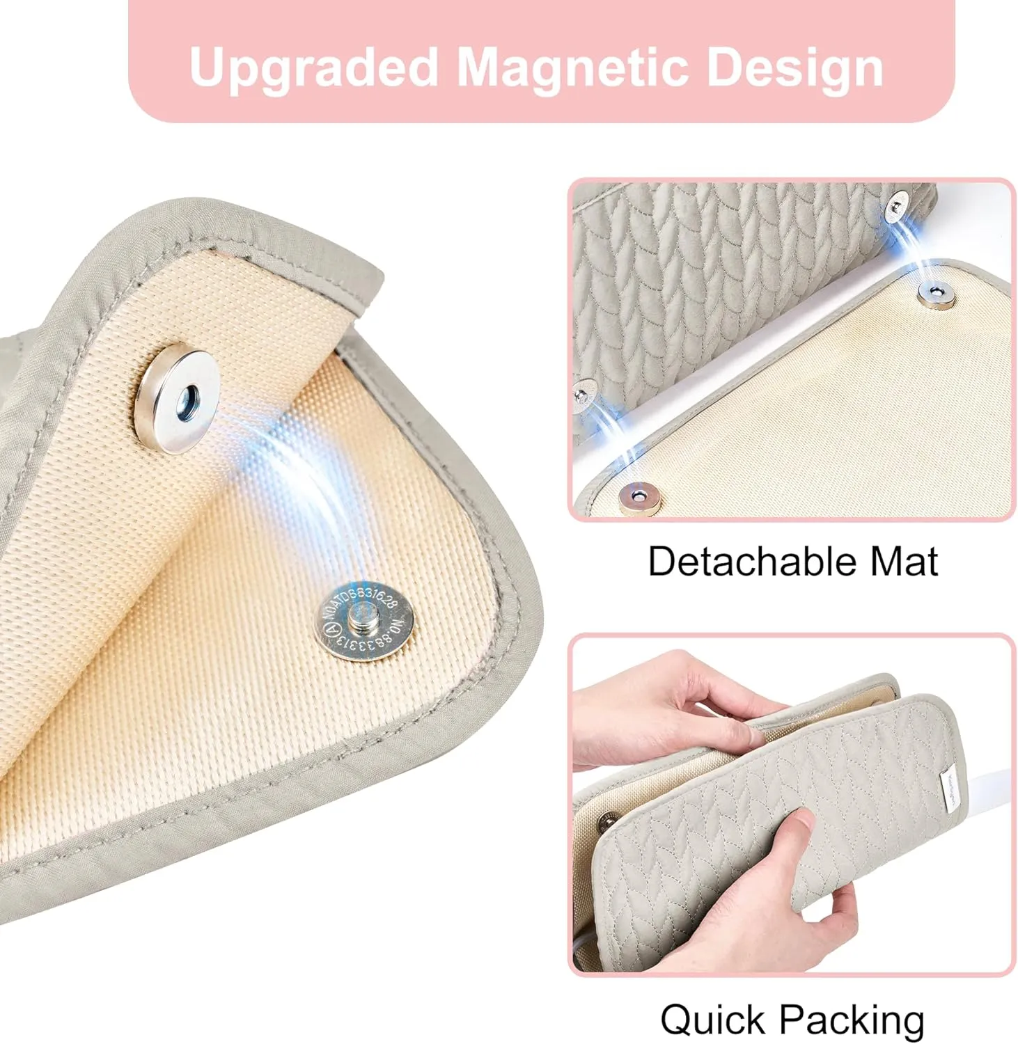 Hair Tools Travel Bag Karsyon Heat Resistant Mat Case Hot Tools Straightener, Curling Iron,Hair Dryers,Haircare Accessories Travel Essentials for Women 2 in 1 Organizer Bags (Camel)