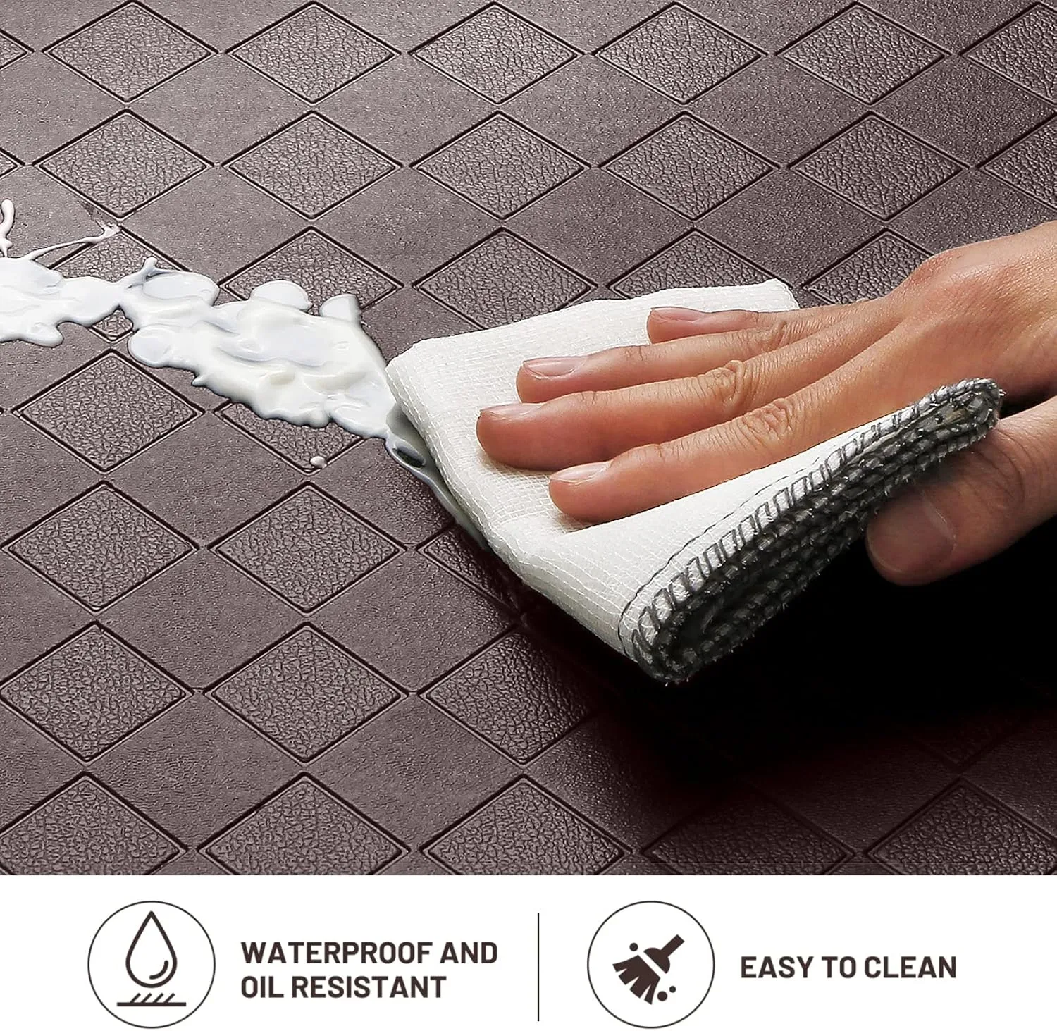 HappyTrends Cushioned Anti-Fatigue Rug,17.3"x28",Thick Waterproof Non-Slip Kitchen Mats Heavy Duty Ergonomic Comfort Rug for Kitchen,Floor,Office,Sink,Chocolate