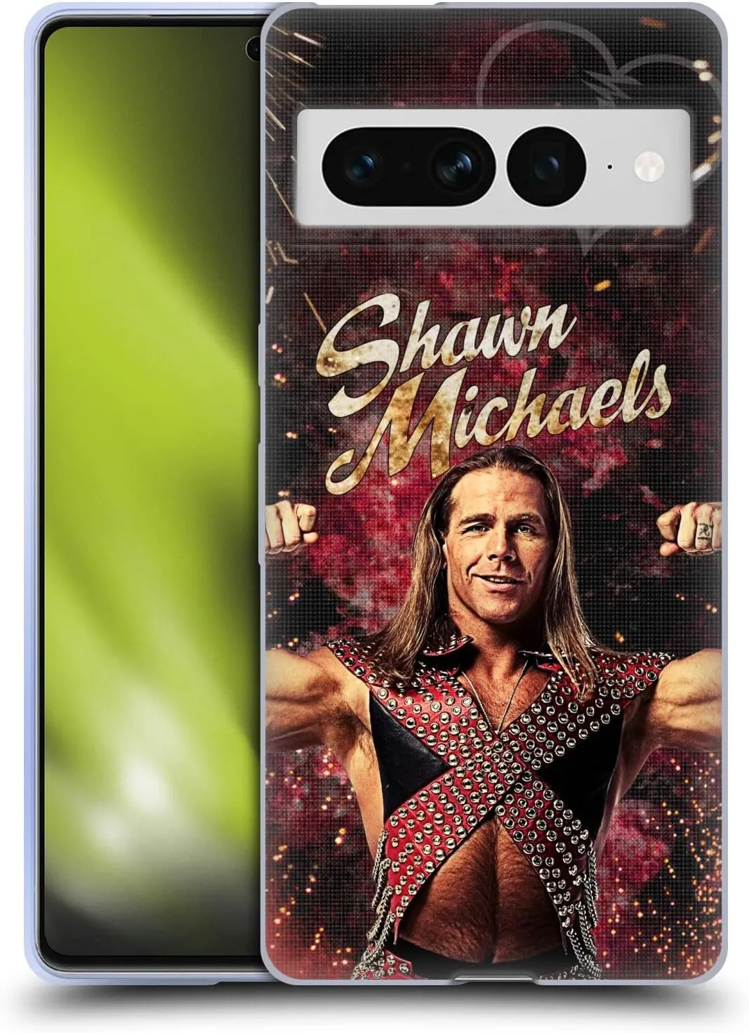 Head Case Designs Officially Licensed WWE LED Image Shawn Michaels Soft Gel Case Compatible with Google Pixel 7 Pro