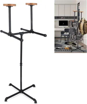 Heavy Duty Body Armor Stand Two Bracket Tactical Gear Stand Vest Belt Rack Law Enforcement Gear Stand Motorcycle Helmet Holder Stand Display Organizer, Black
