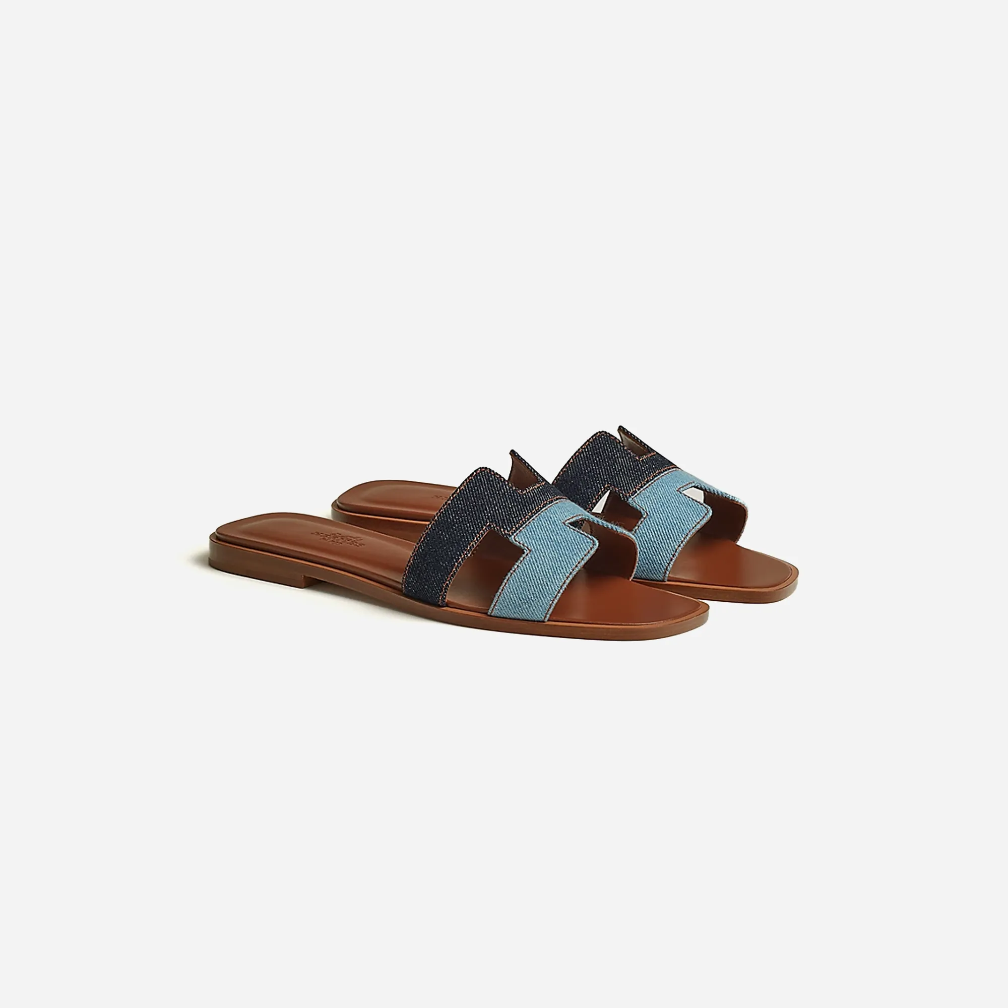 Hermes Oran sandal Bleu Brut Bleu Clair