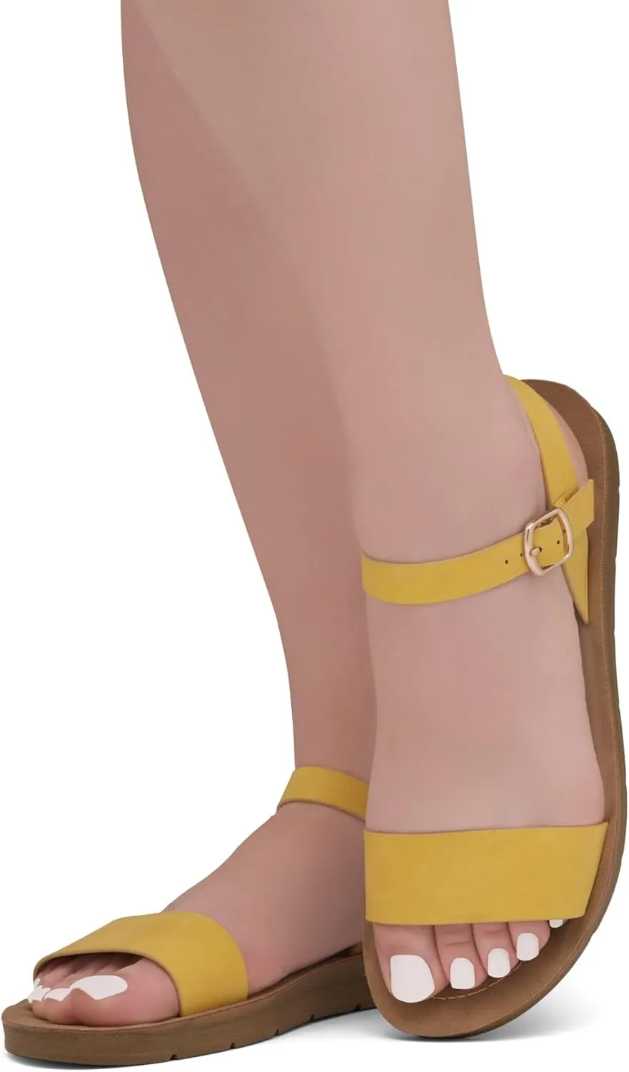Herstyle Monday Womens Open Toes One Band Ankle Strap Flat Sandals