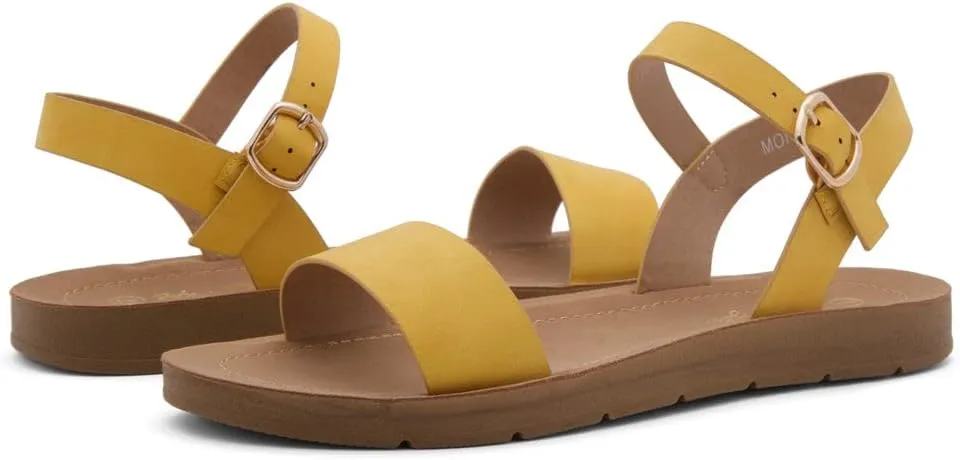 Herstyle Monday Womens Open Toes One Band Ankle Strap Flat Sandals