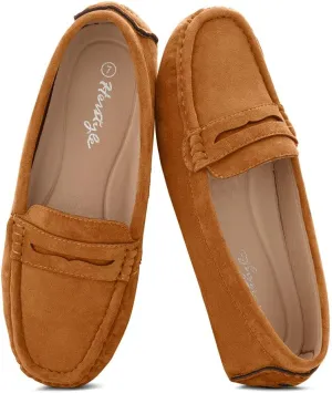 Herstyle Women's Penny Loafers, Slip On Flats for Business & Work, Comfortable Driving Moccasins with Cushioned Footbed, Lightweight Dressy Shoes for Women (Trendy 2025)