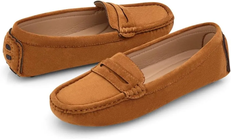 Herstyle Women's Penny Loafers, Slip On Flats for Business & Work, Comfortable Driving Moccasins with Cushioned Footbed, Lightweight Dressy Shoes for Women (Trendy 2025)