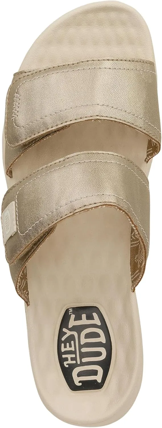 Hey Dude Delray Slide Classic - Sandals for Women - Textile and Synthetic Upper - Cotton Lining - EVA Outsole