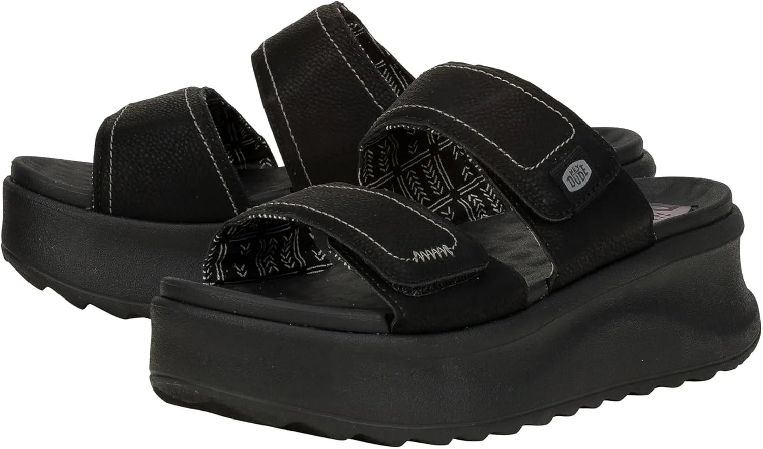 Hey Dude Delray Slide Classic - Sandals for Women - Textile and Synthetic Upper - Cotton Lining - EVA Outsole