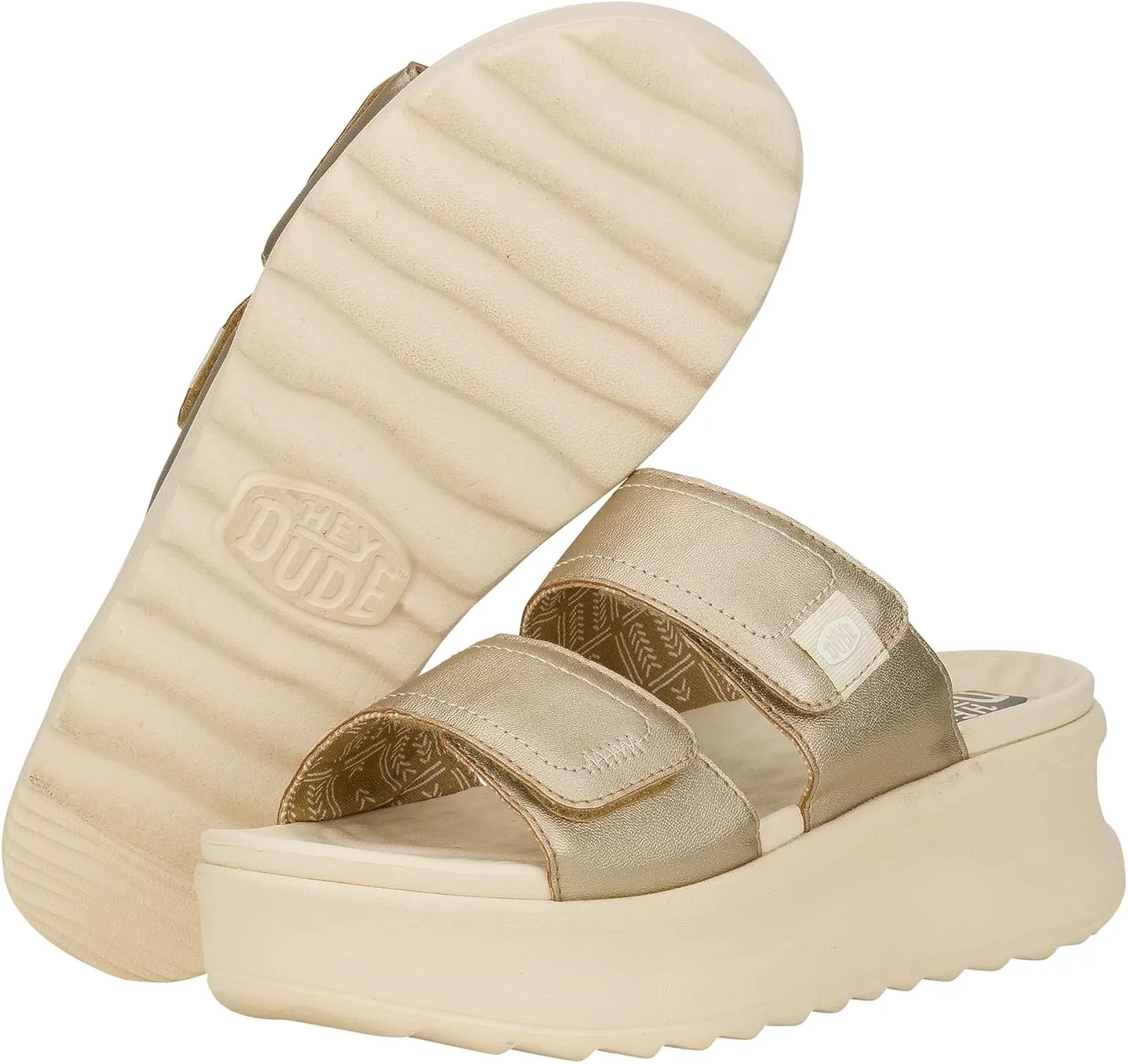 Hey Dude Delray Slide Classic - Sandals for Women - Textile and Synthetic Upper - Cotton Lining - EVA Outsole