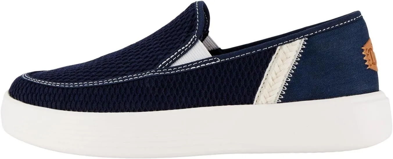 Hey Dude Unisex-Adult Sunapee Craft Shoes, Mesh Stripe Navy, 11 Women/9 Men