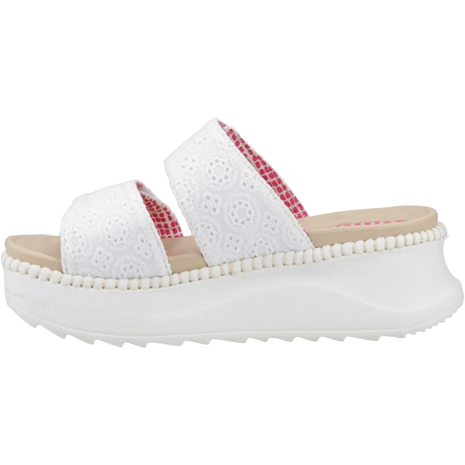 HEYDUDE Delray Slide Eyelet Cotton Women's White Sandals