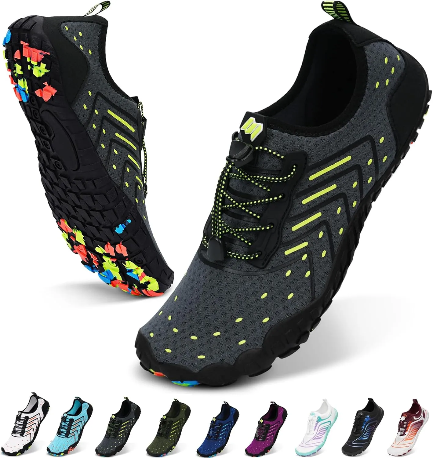 Hike Barefoot Water Shoes Women Men Footwear Wide Toe Quick-Dry Pro Barefoot Swim Beach Breathable Grounding Shoes Non-Slip Aqua Socks Shoe for Pool Walking Kayaking Hiking Surfing