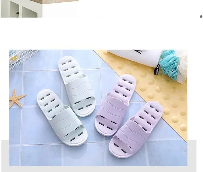 HOLLYWEED Hollow-Out Bathroom Slippers Summer Couples Indoor Non-Slip Quick Dry Deodorant Bath Sandals
