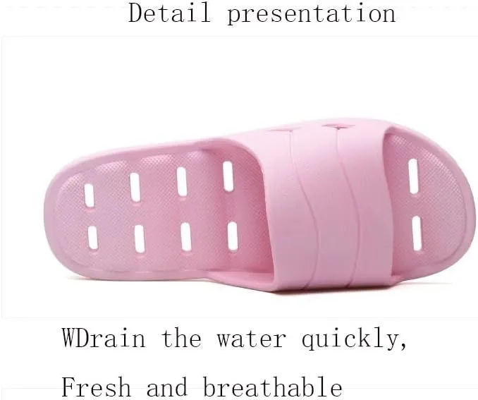 HOLLYWEED Hollow-Out Bathroom Slippers Summer Couples Indoor Non-Slip Quick Dry Deodorant Bath Sandals