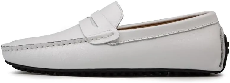 HOOENG Mens Loafers Penny Driving Loafers Vegan Leather Stitching Details Flat Heel Comfortable Flexible Party Slip On