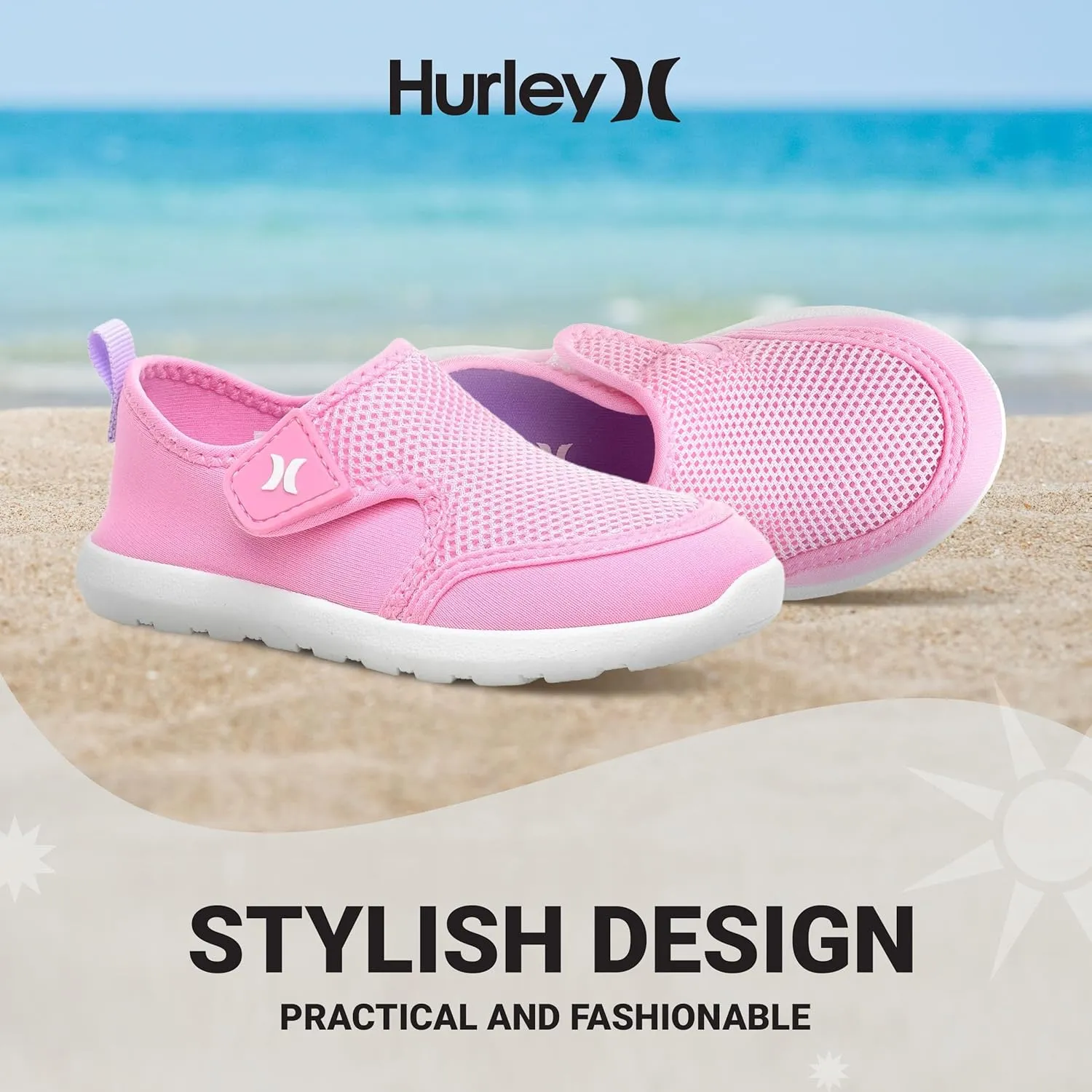 Hurley Kids Toddler Water Shoes Spence- Quick-Dry Water Shoes for Boys and Girls, Lightweight, Easy Slip-On with Adjustable Upper - for Beach, Water Play and Pool Fun