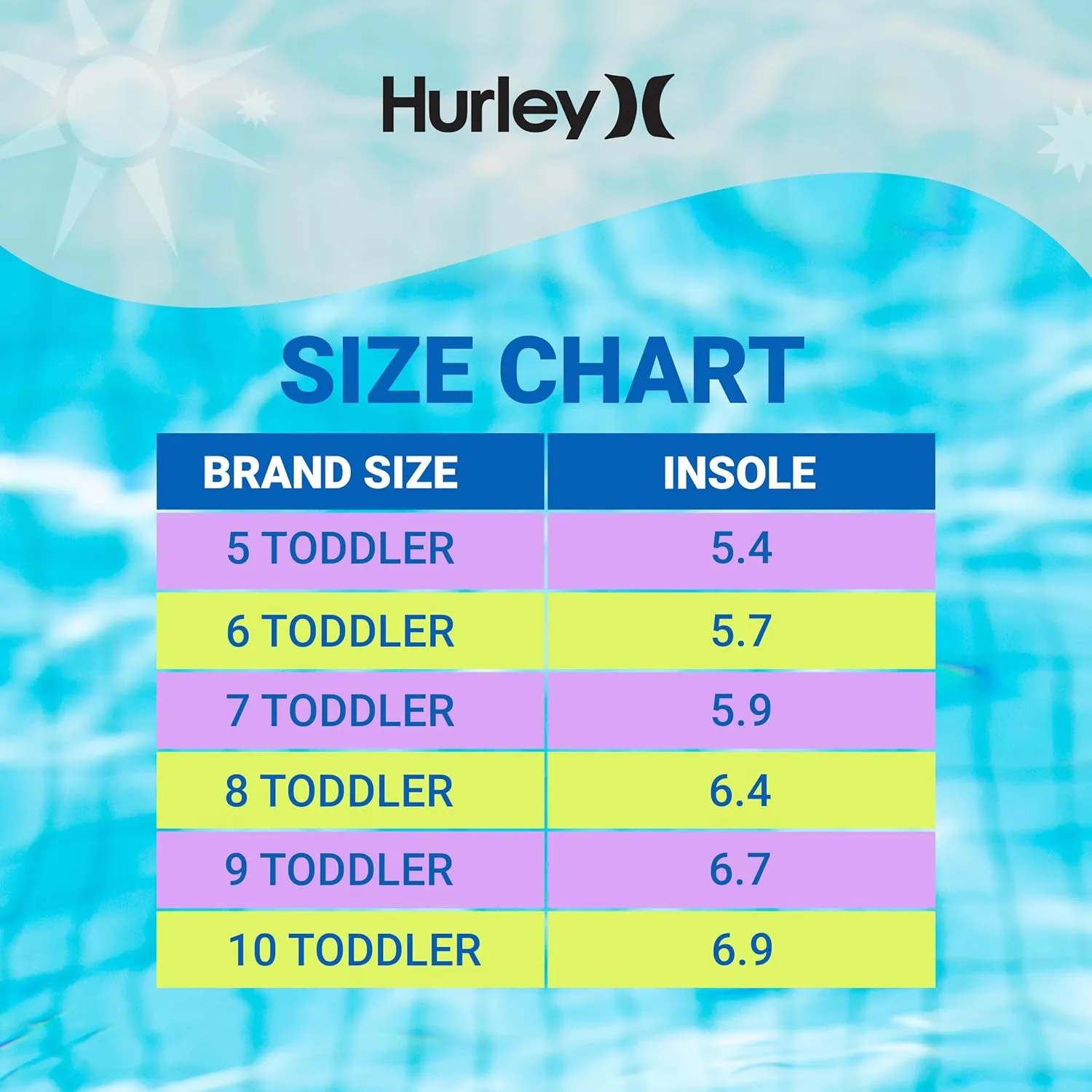 Hurley Kids Toddler Water Shoes Spence- Quick-Dry Water Shoes for Boys and Girls, Lightweight, Easy Slip-On with Adjustable Upper - for Beach, Water Play and Pool Fun