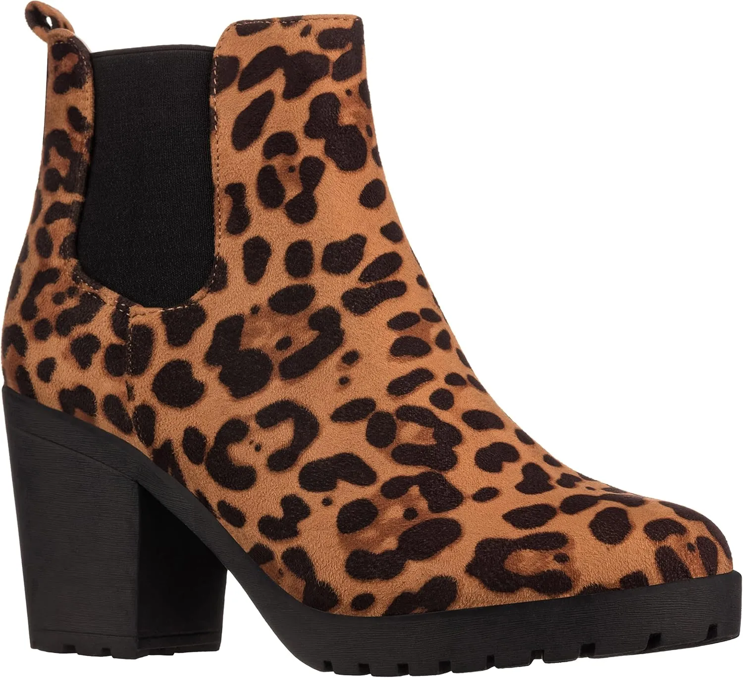 ILLUDE Women’s Classic Chelsea Bootie Chunky Mid Heel Rounded Toe Slip On Boots